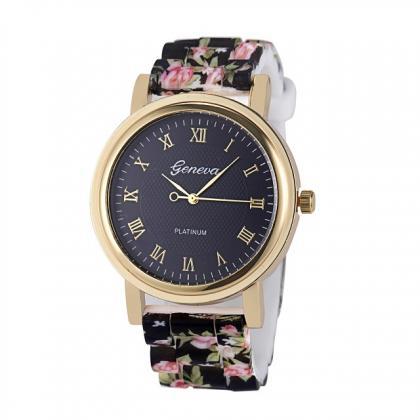 flower watch, floral watch, bracele..