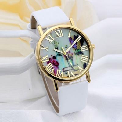 flower watch, flower leather watch, floral watch, leather watch, bracelet watch, vintage watch, retro watch, woman watch, lady watch, girl watch, unisex watch, AP00072